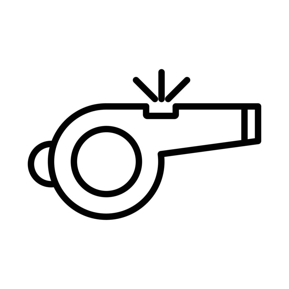 Whistle icon black and white sign vector