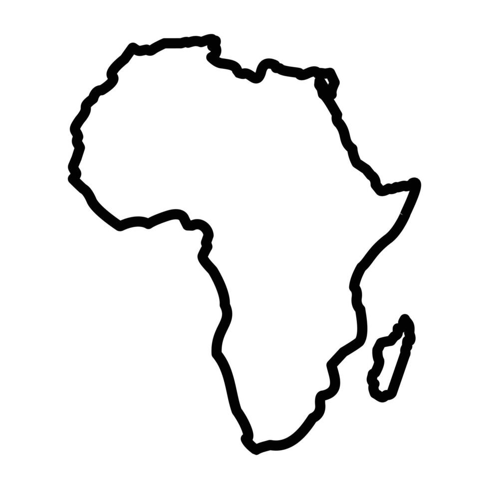 africa map icon black and white sign vector