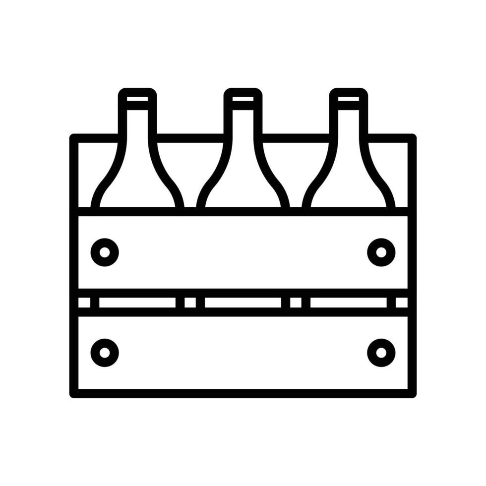 beer bottles in basket icon black and white sign vector
