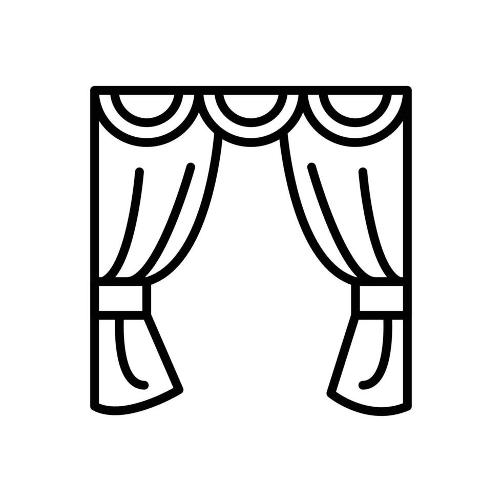 curtains icon outline vector