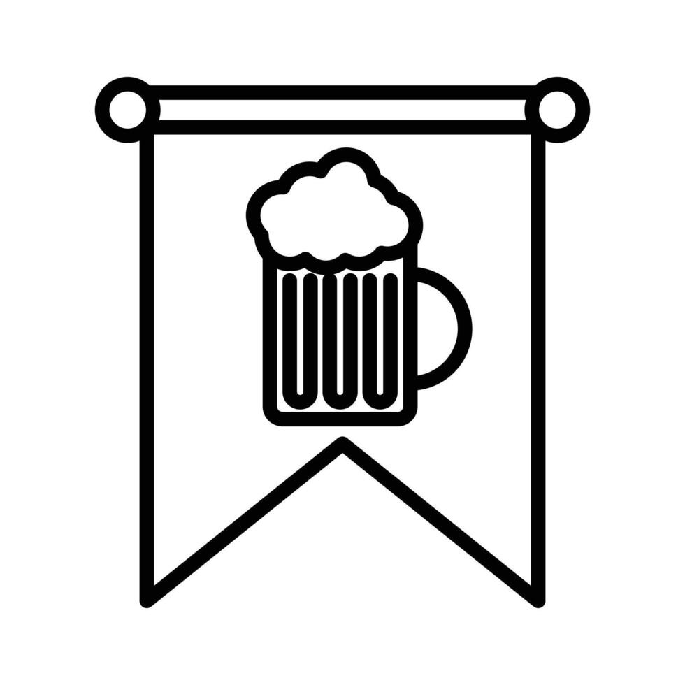 oktoberfest icon black and white sign vector