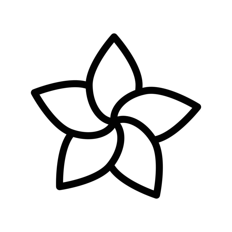 plumeria icon black and white sign vector