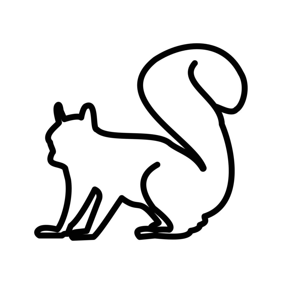 squirrel icon black and white sign vector