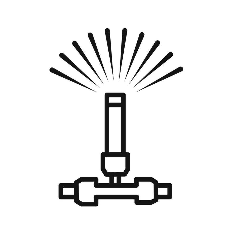 Automatic irrigation sprinklers icon vector