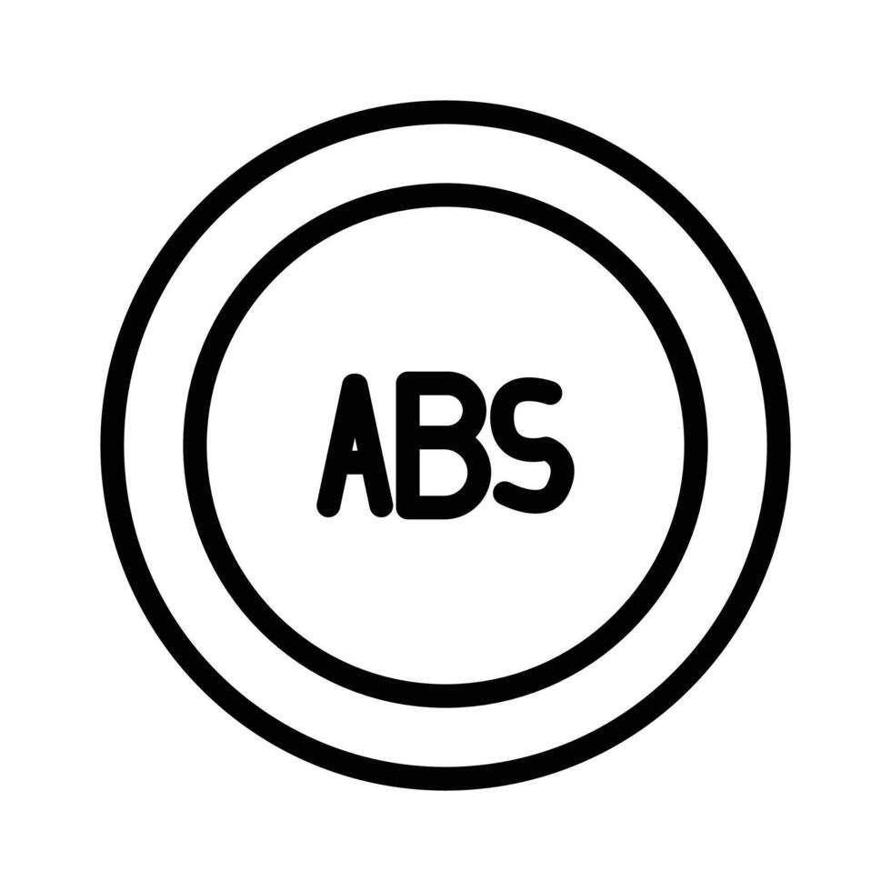 Automotive ABS icon design in filled and outlined style vector