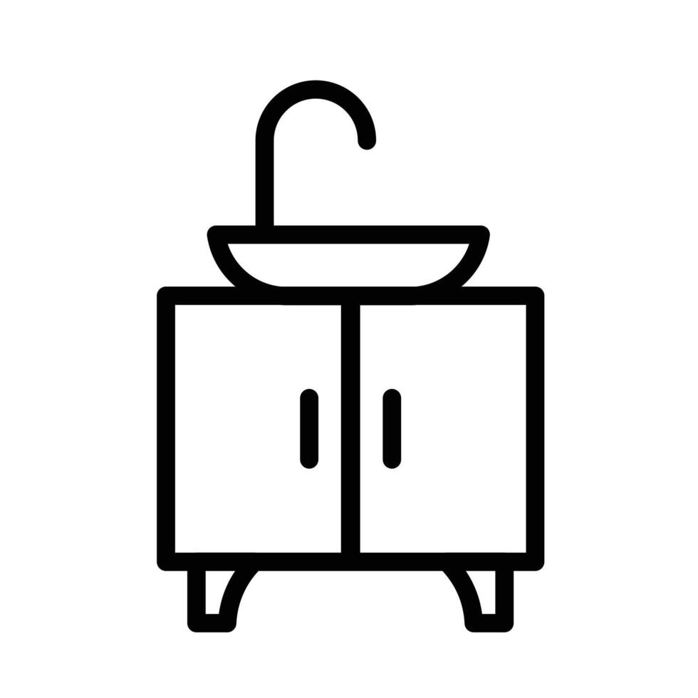 Bathroom sink icon design in filled and outlined style vector