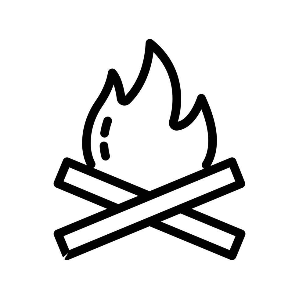 Campfire icon design in filled and outlined style vector
