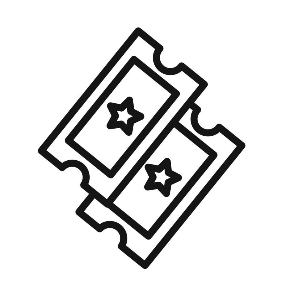 cinema ticket icon design in filled and outlined style vector
