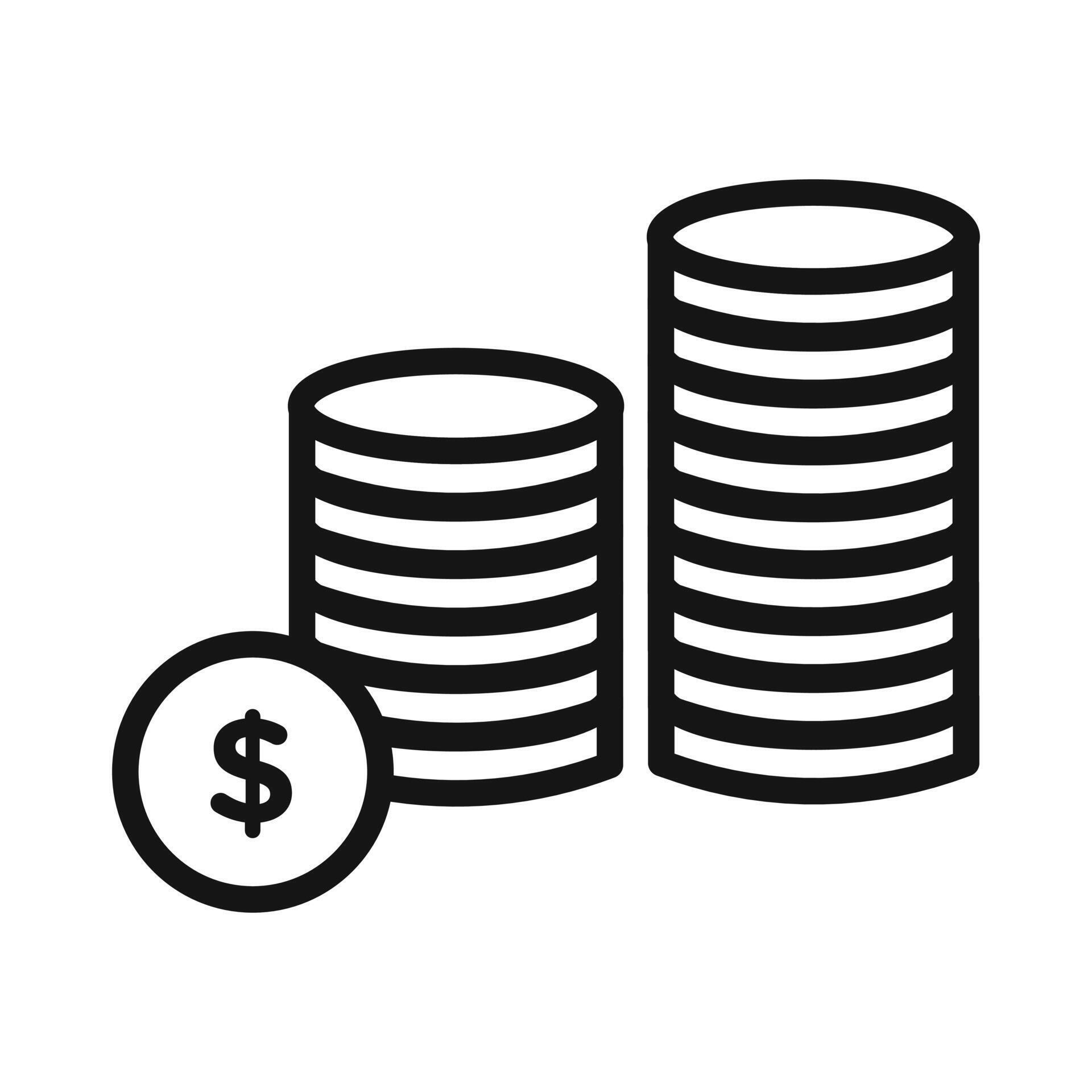 Coin stack icon 47847609 Vector Art at Vecteezy