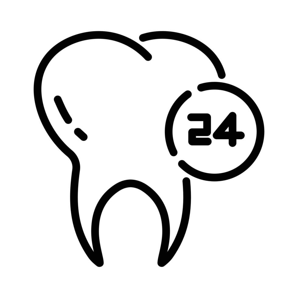 Dental Protection for 24 Hours icon design in filled and outlined style vector