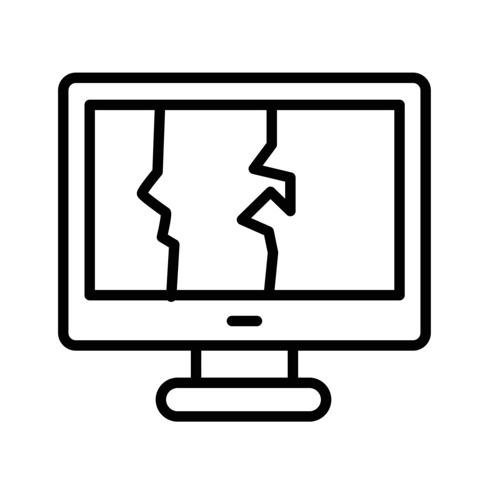 Display or lcd issues icon design in filled and outlined style vector