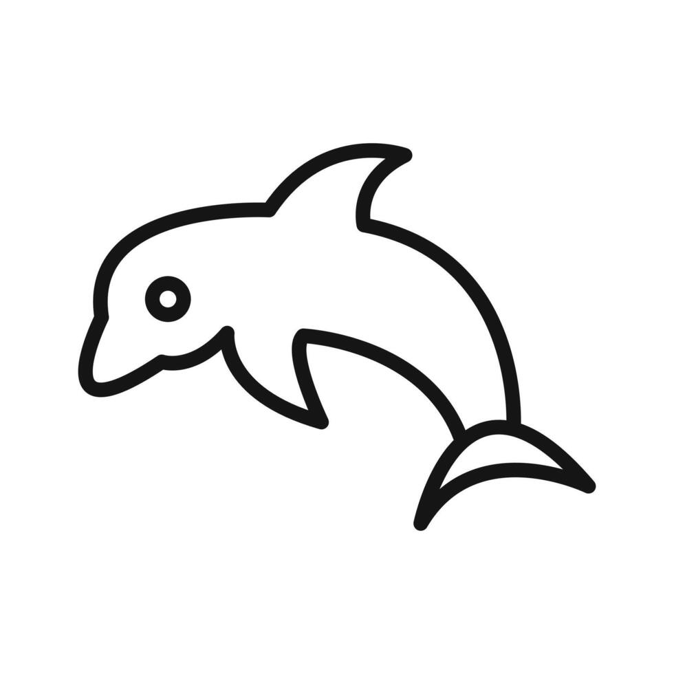 Dolphin icon outline vector