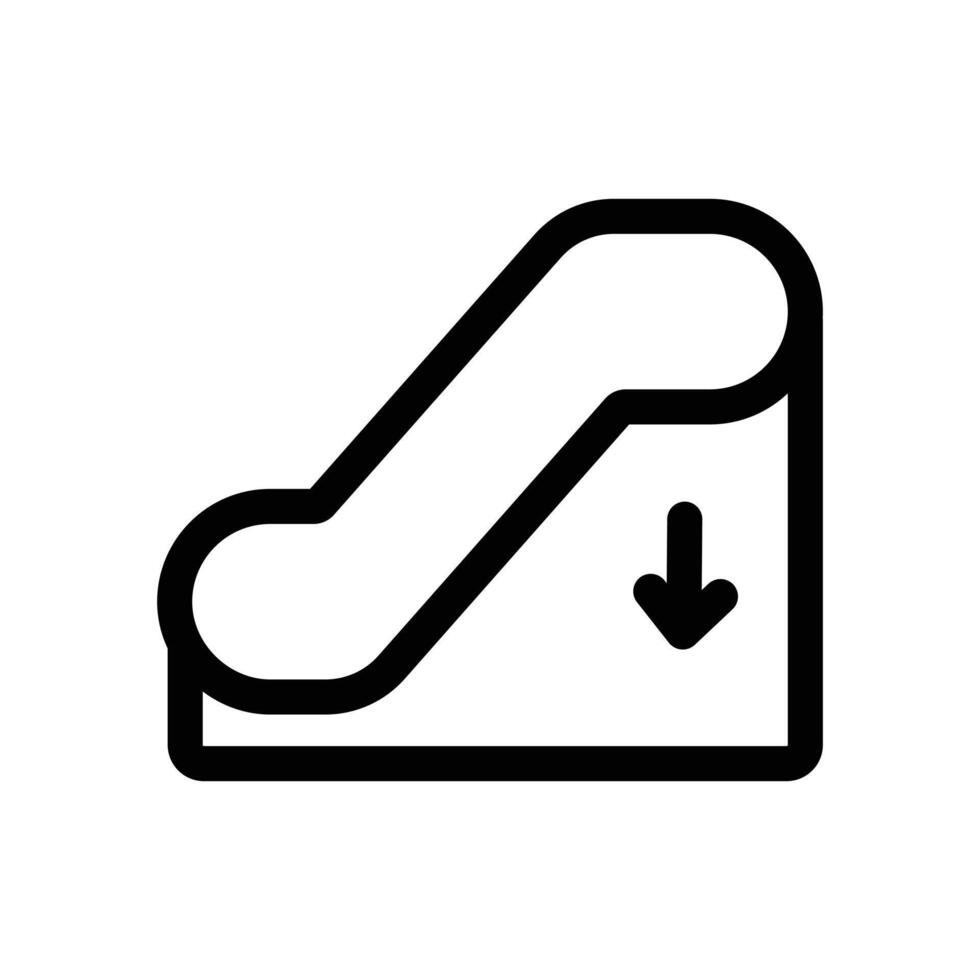 Escalator down icon design in filled and outlined style vector