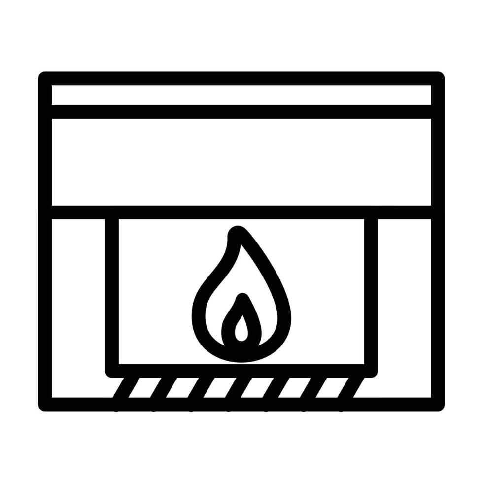 Fireplace icon design in filled and outlined style vector
