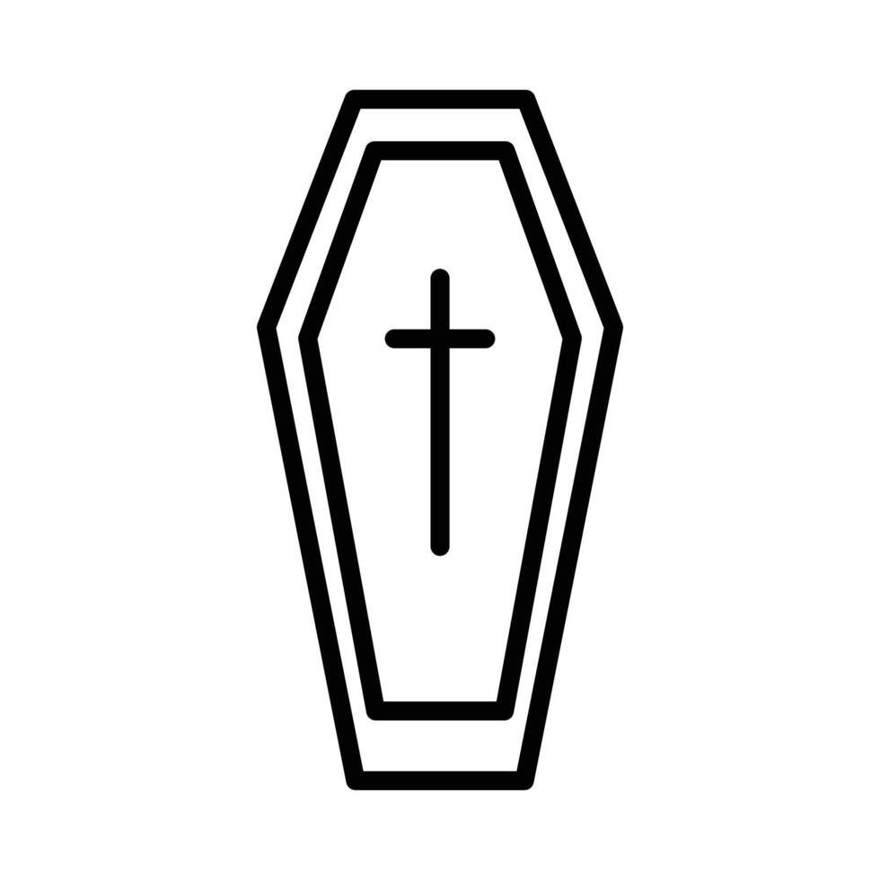 Halloween coffin icon design in filled and outlined style vector
