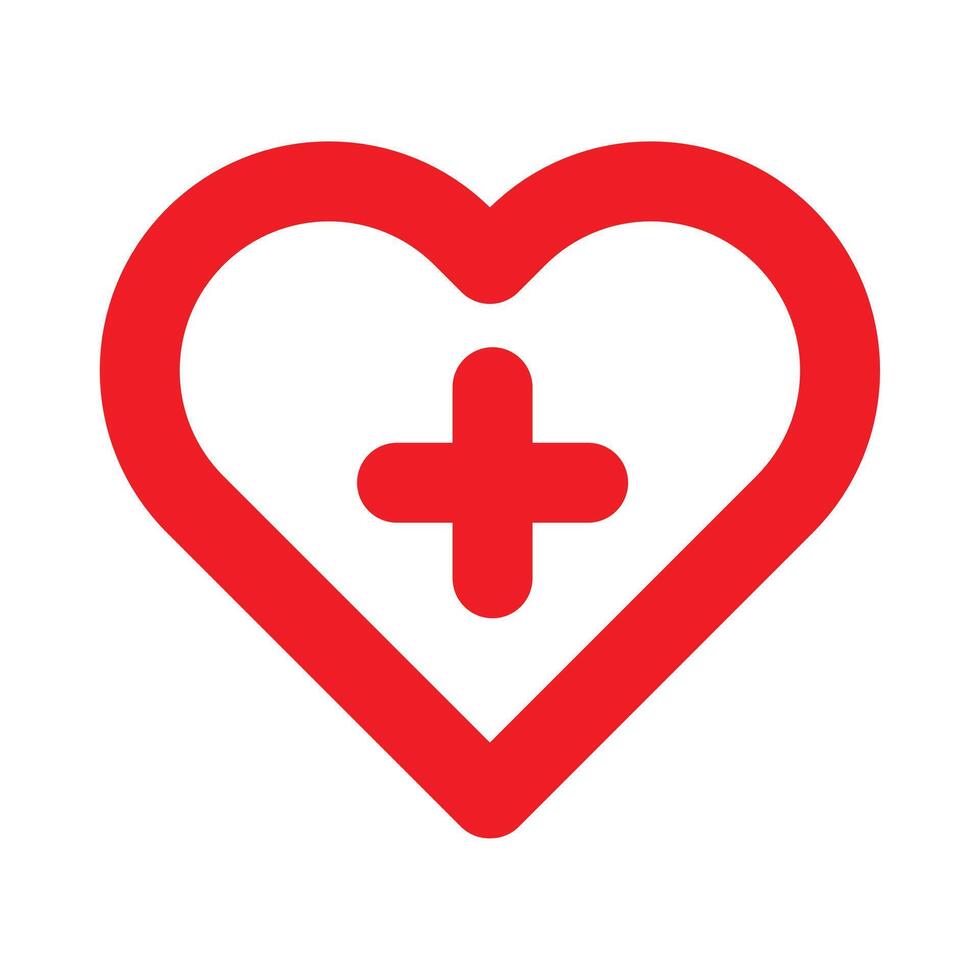 Heart plus icon design in filled and outlined style vector