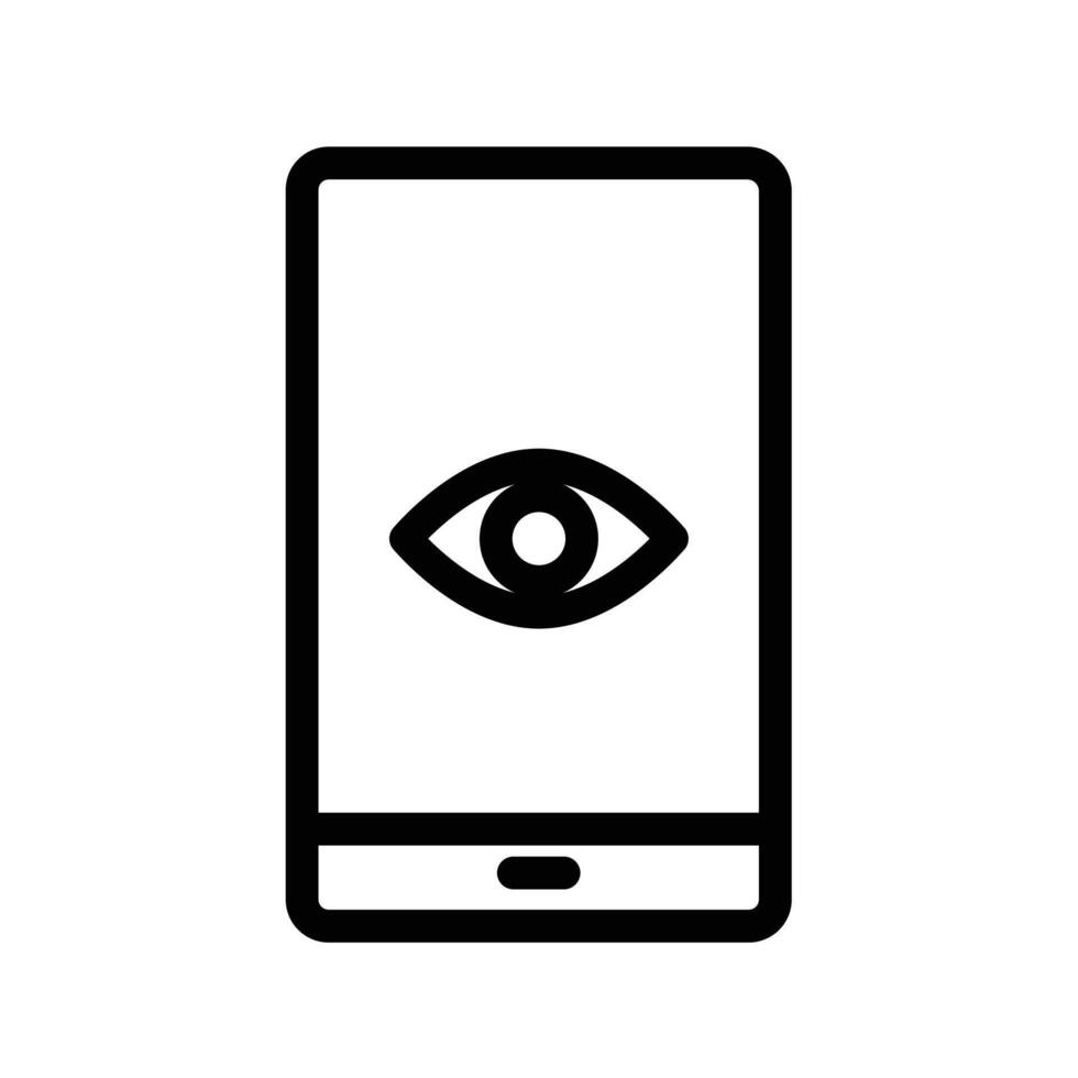 Mobile Eye Icon design in filled and outlined style vector