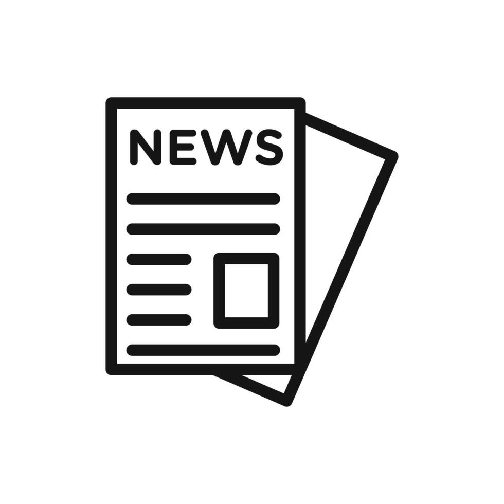 Newspaper icon outline vector