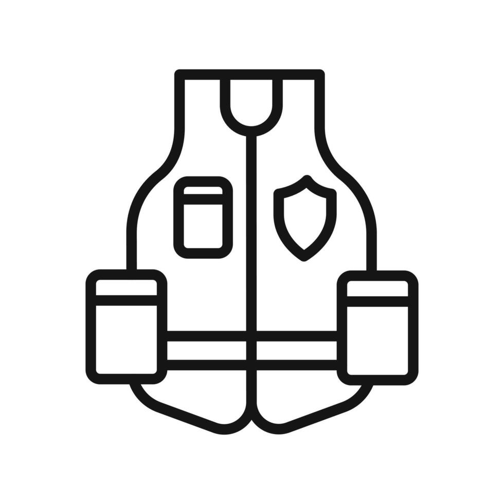 Reflective Police Vest icon vector