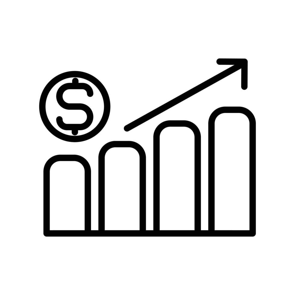 Rise price icon design in filled and outlined style vector