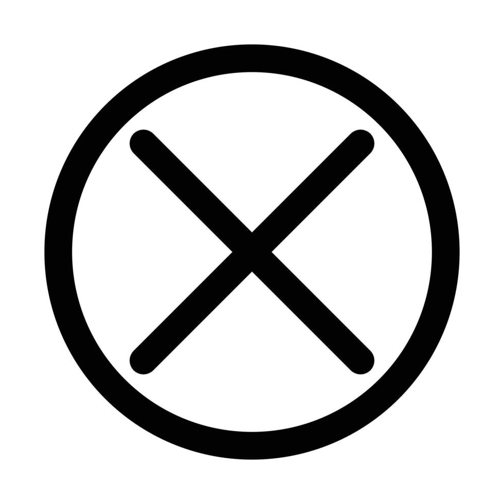 Simple cross line icon design in filled and outlined style vector