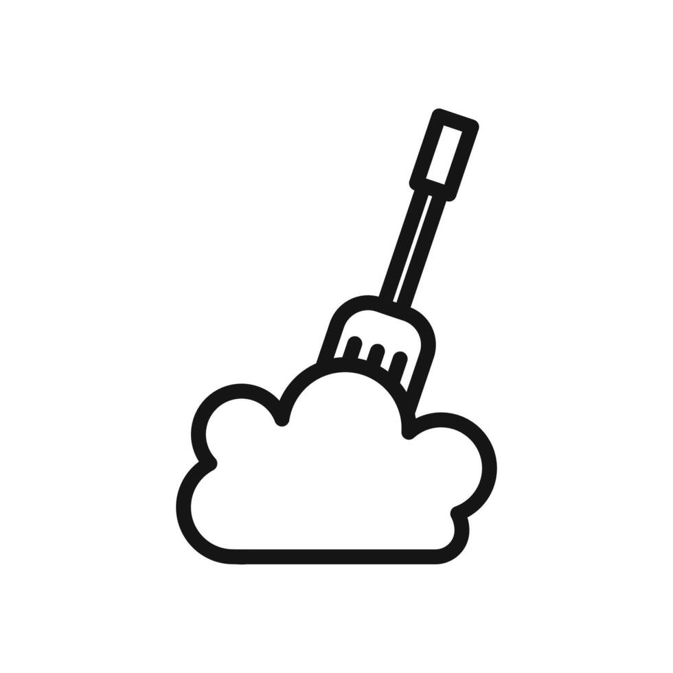 Snow and shovel icon vector