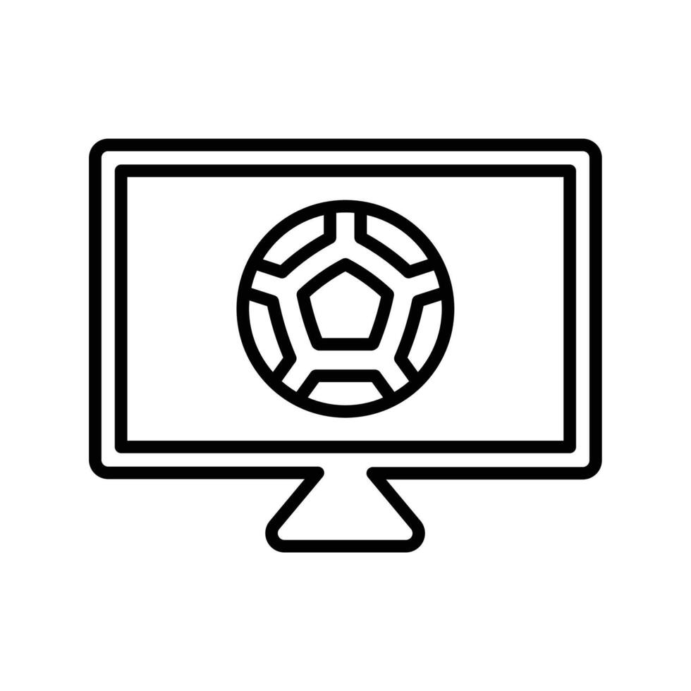 Soccer Live Match On TV icon design in filled and outlined style vector
