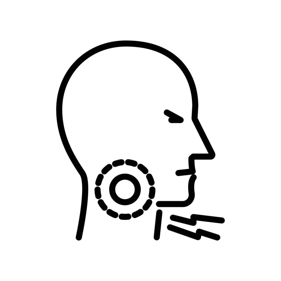 Sore throat icon design in filled and outlined style vector