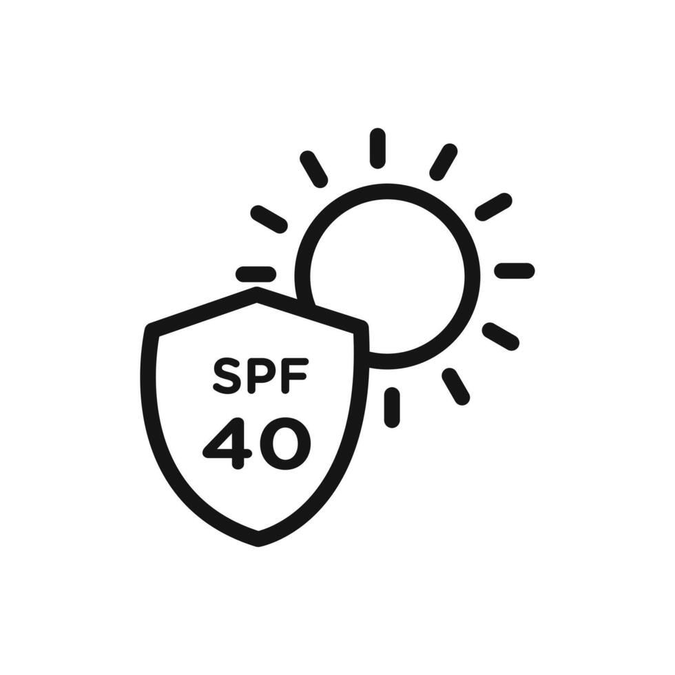Sun protection factor 40 icon vector