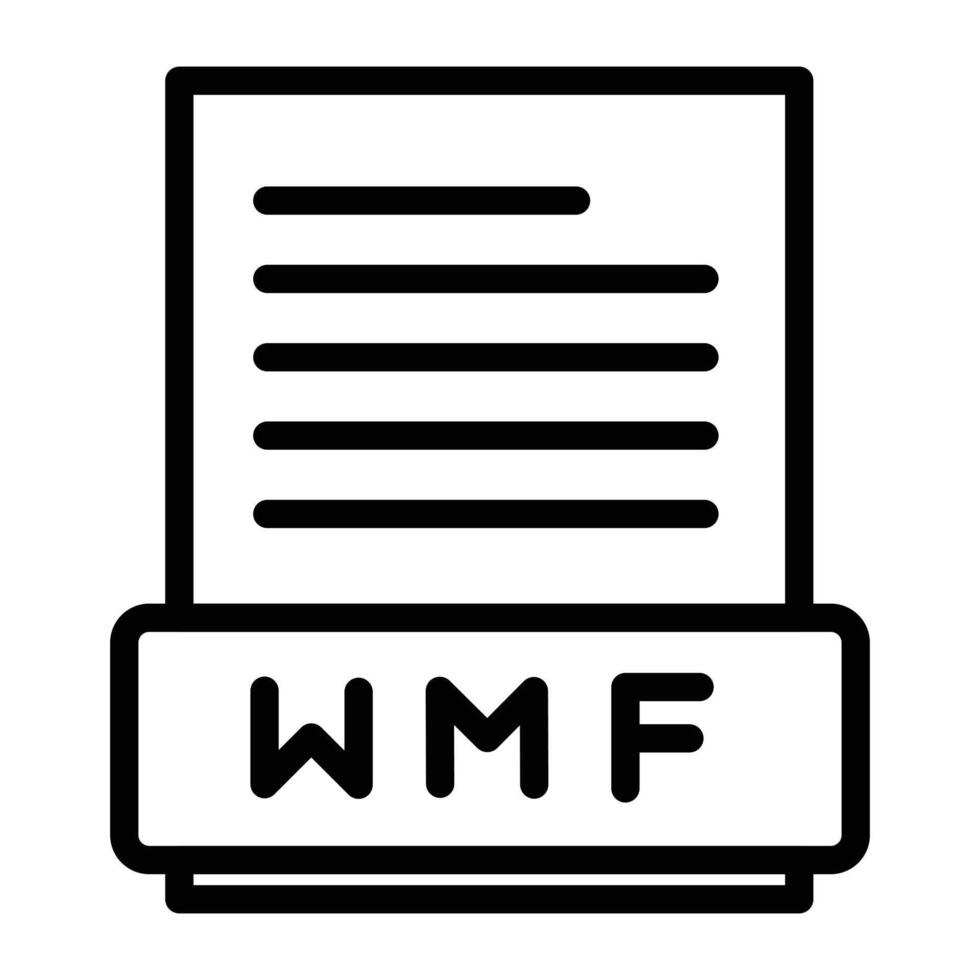WMF File Document Icon design in filled and outlined style vector