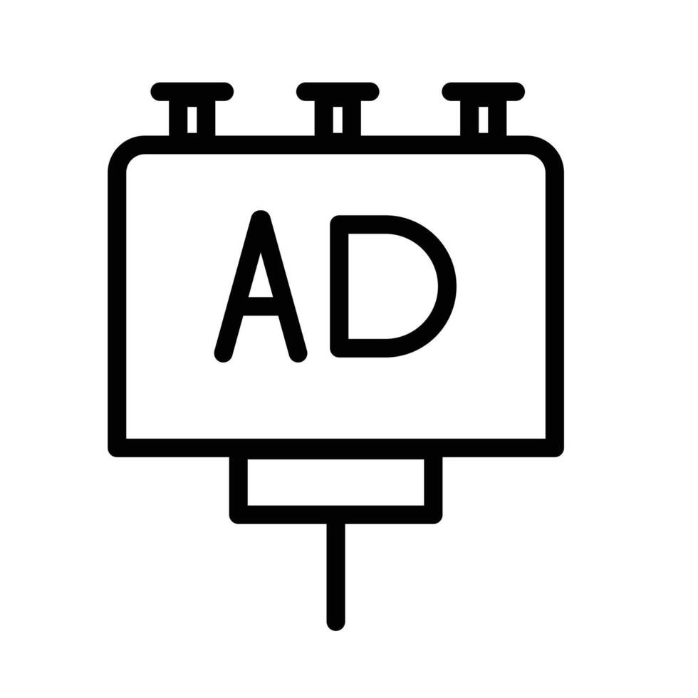 billboard ad promotion icon design in filled and outlined style vector