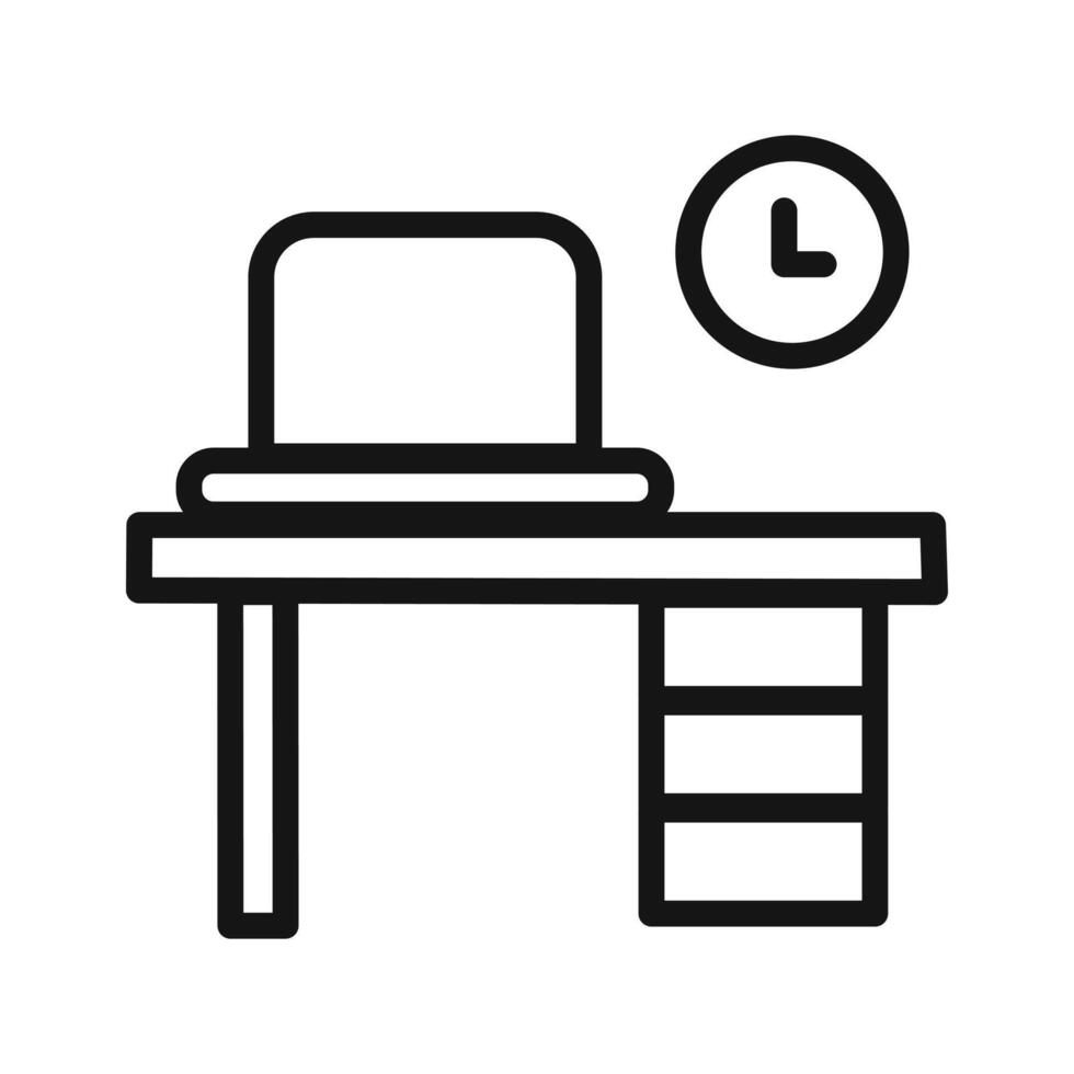 desk icon outline vector
