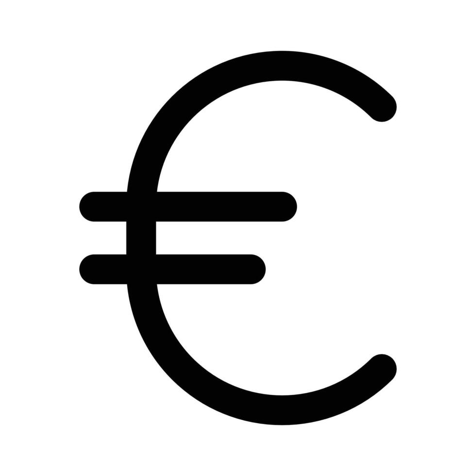 euro sign icon design in filled and outlined style vector