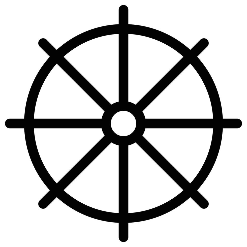 steeiring wheel rudder design in filled and outlined style vector