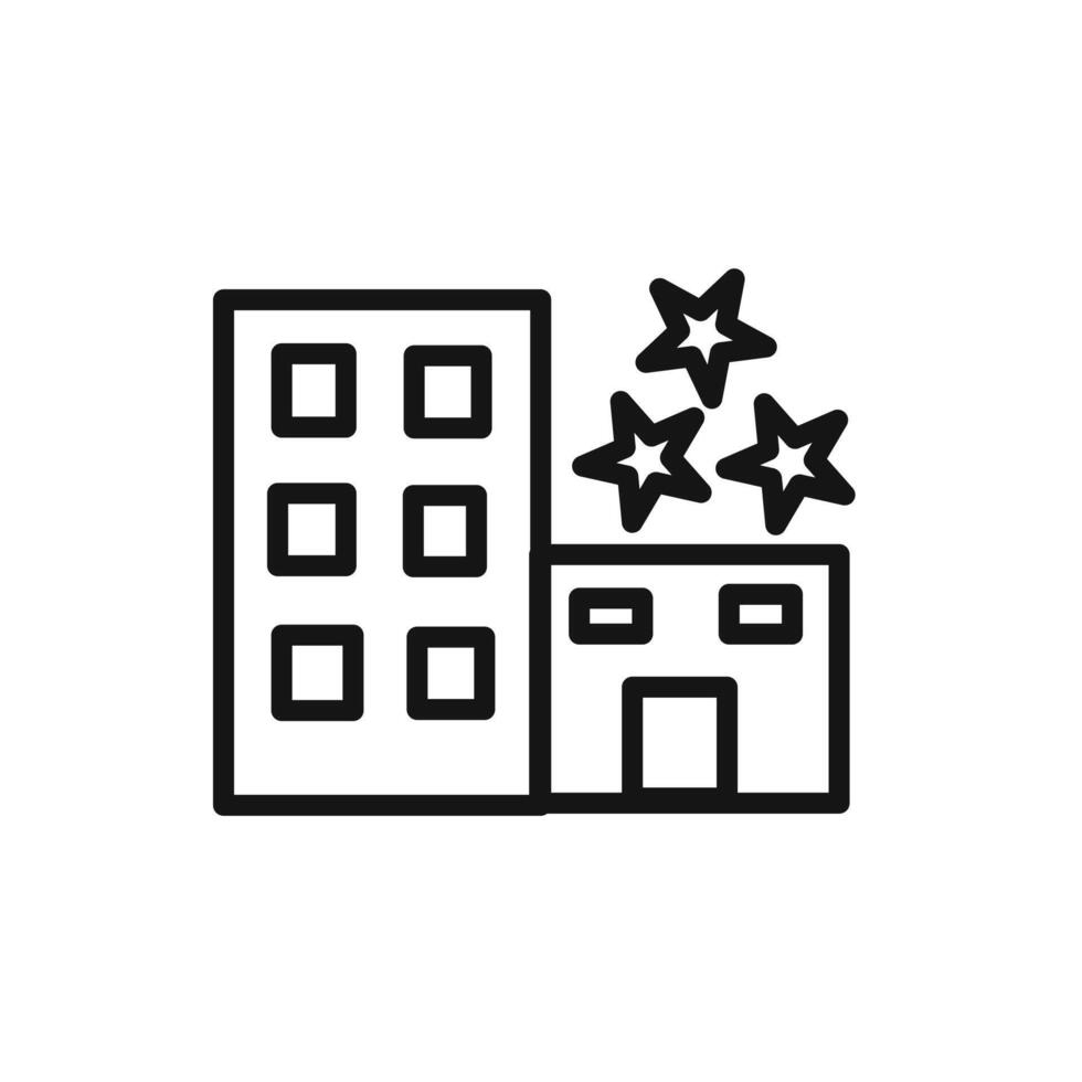 3 star Hotel icon linear graphics sign vector