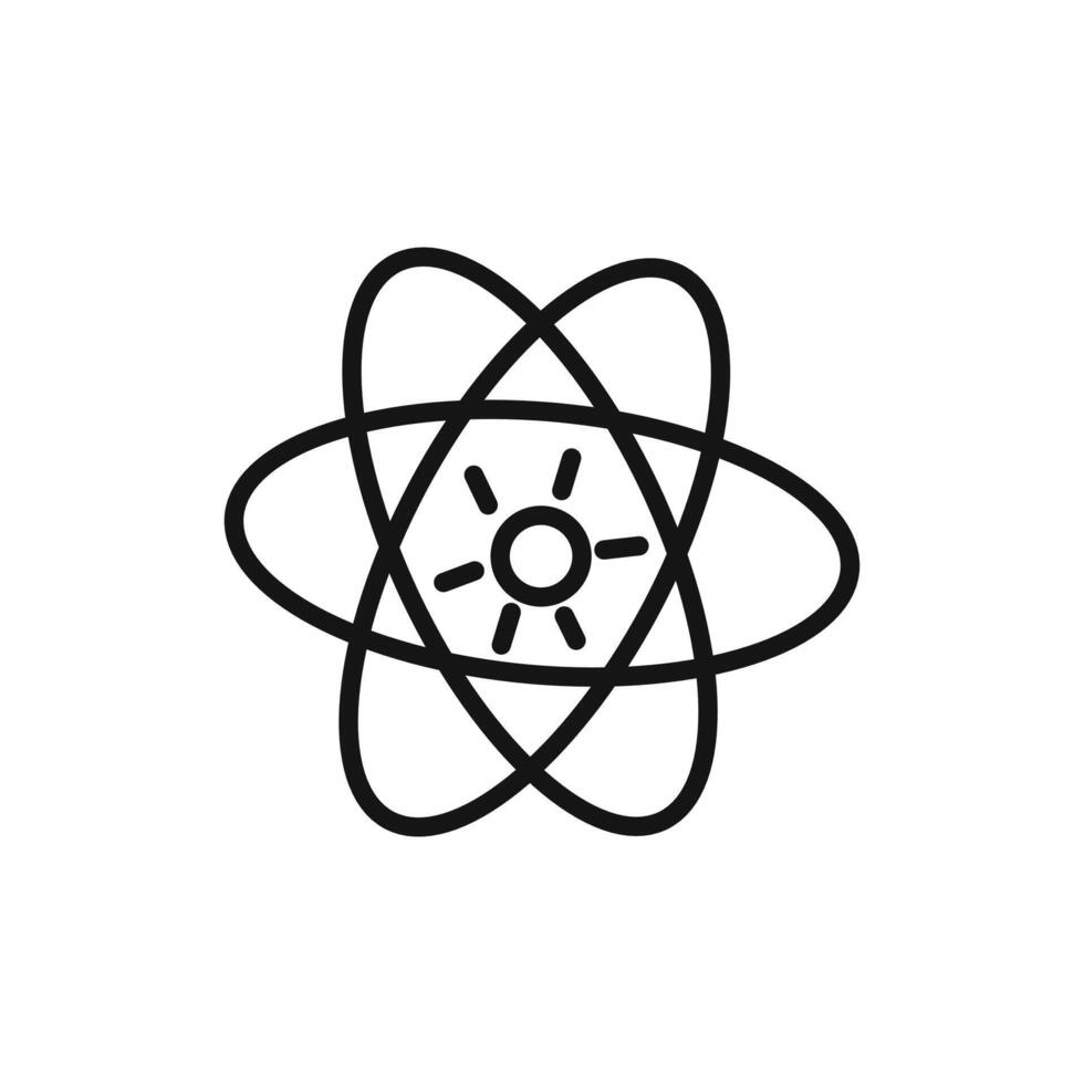 Atomic Scientific icon linear graphics sign vector