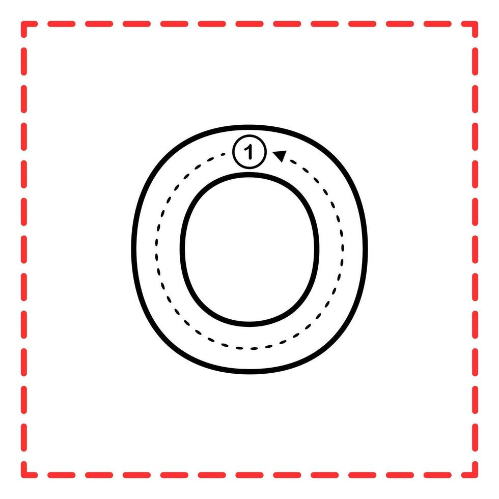 tracing alfabet oo illustration vector