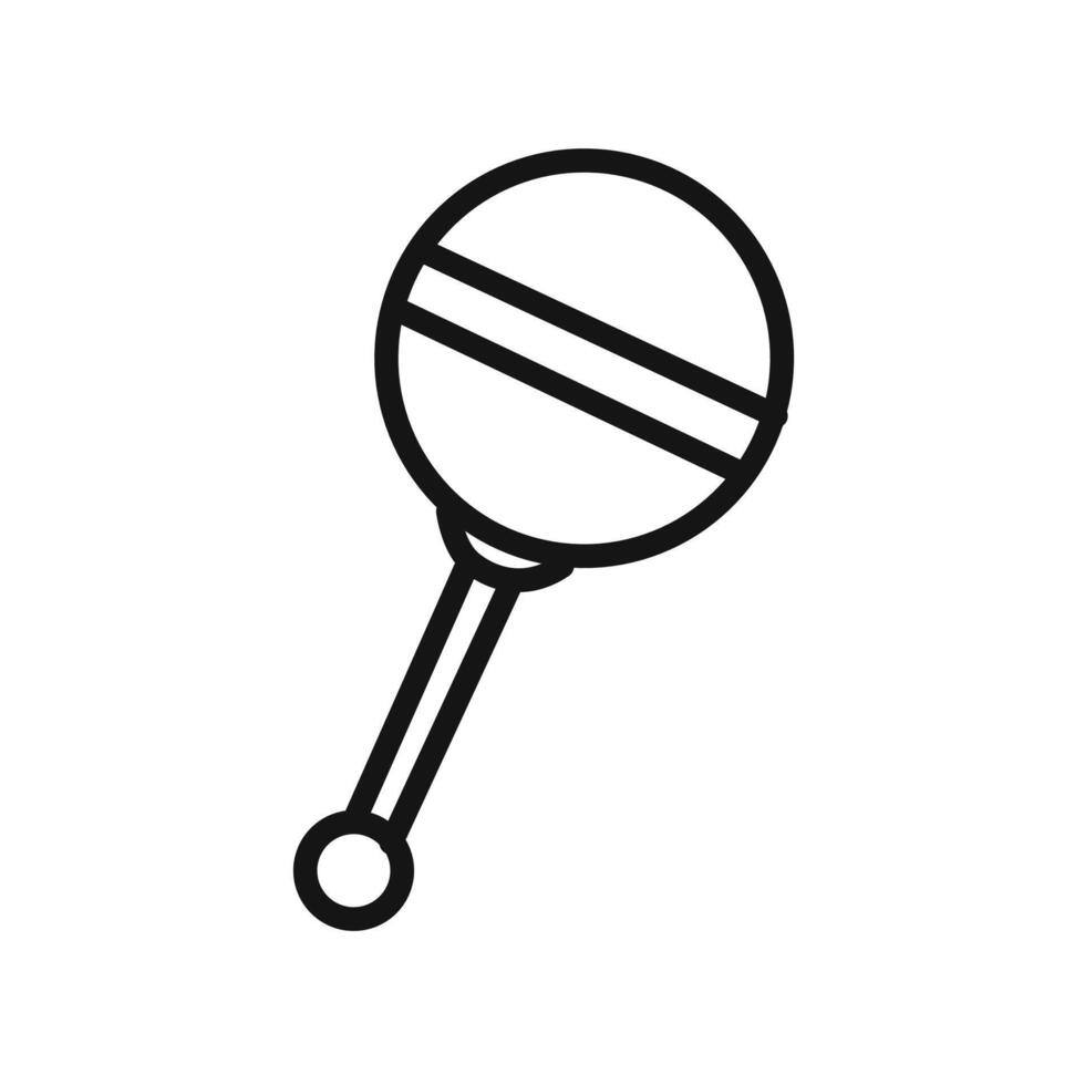 Baby rattle icon linear graphics sign vector