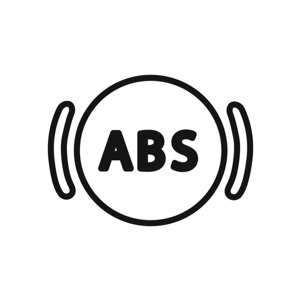 Automotive ABS icon linear graphics sign vector