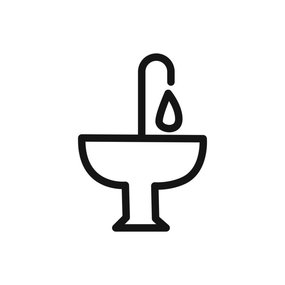 Bathroom sink icon linear graphics sign vector