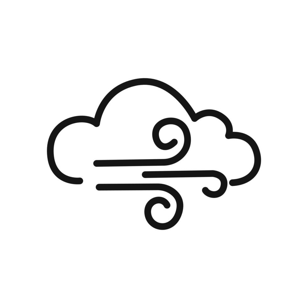Blowing wind icon linear graphics sign vector