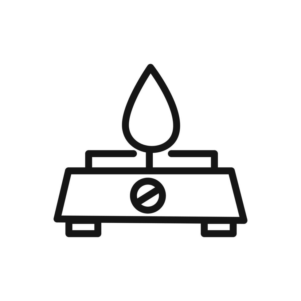 Burner Gas Stove icon linear graphics sign vector