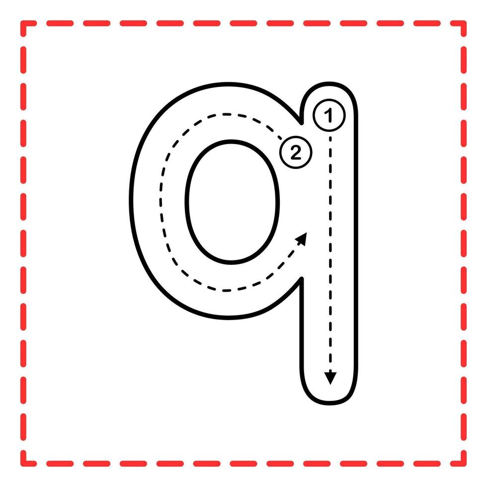 tracing alfabet qq illustration vector