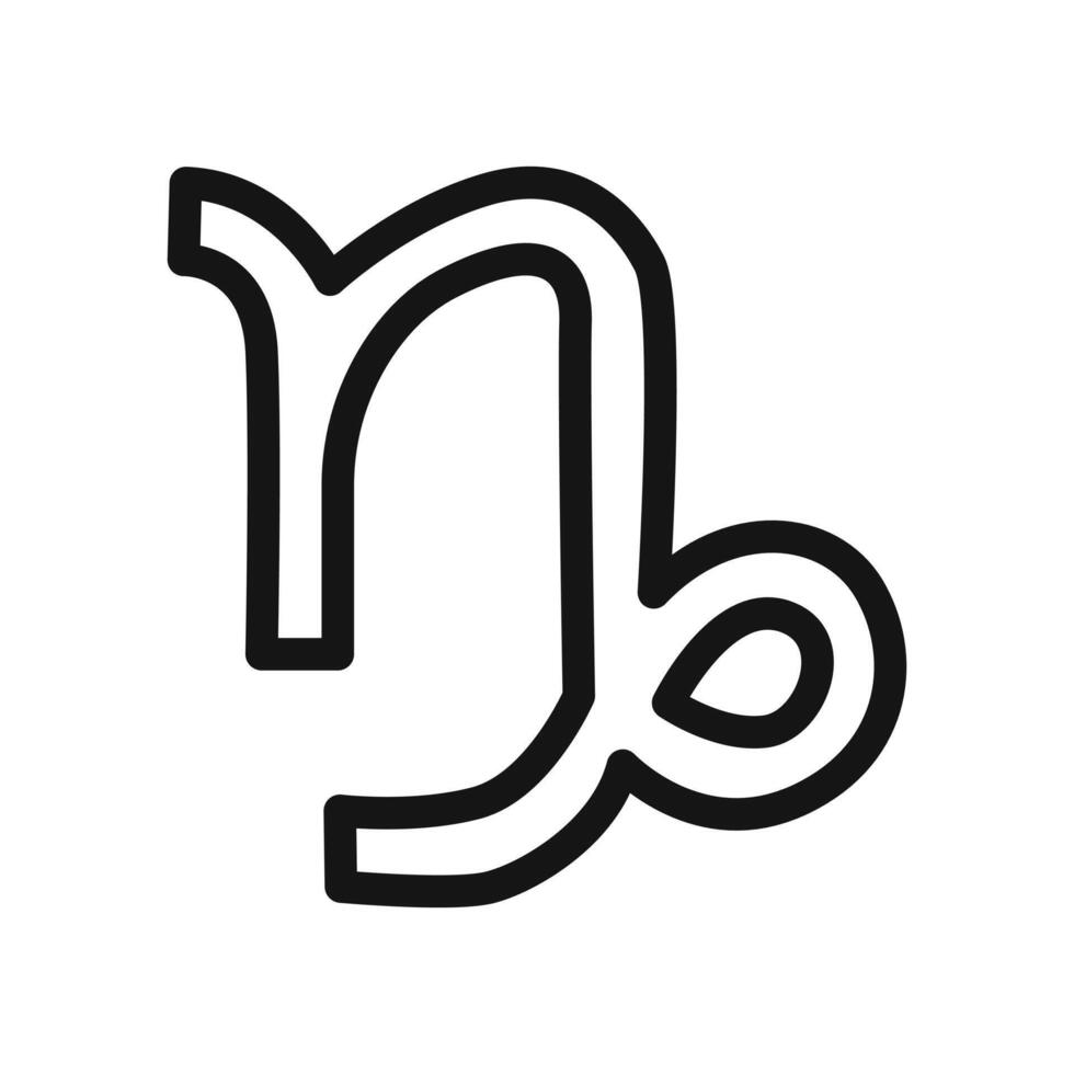 Capricorn zodiac sign icon linear graphics sign vector