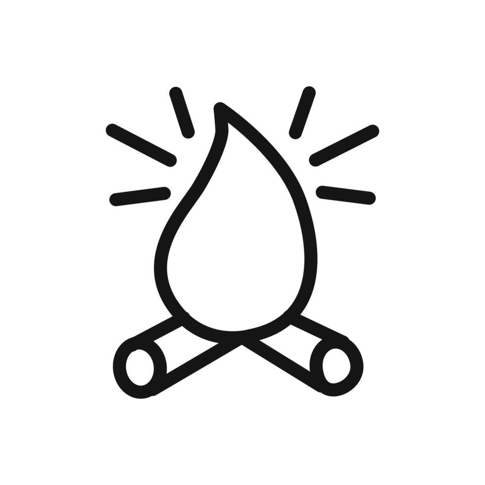 Campfire icon linear graphics sign vector