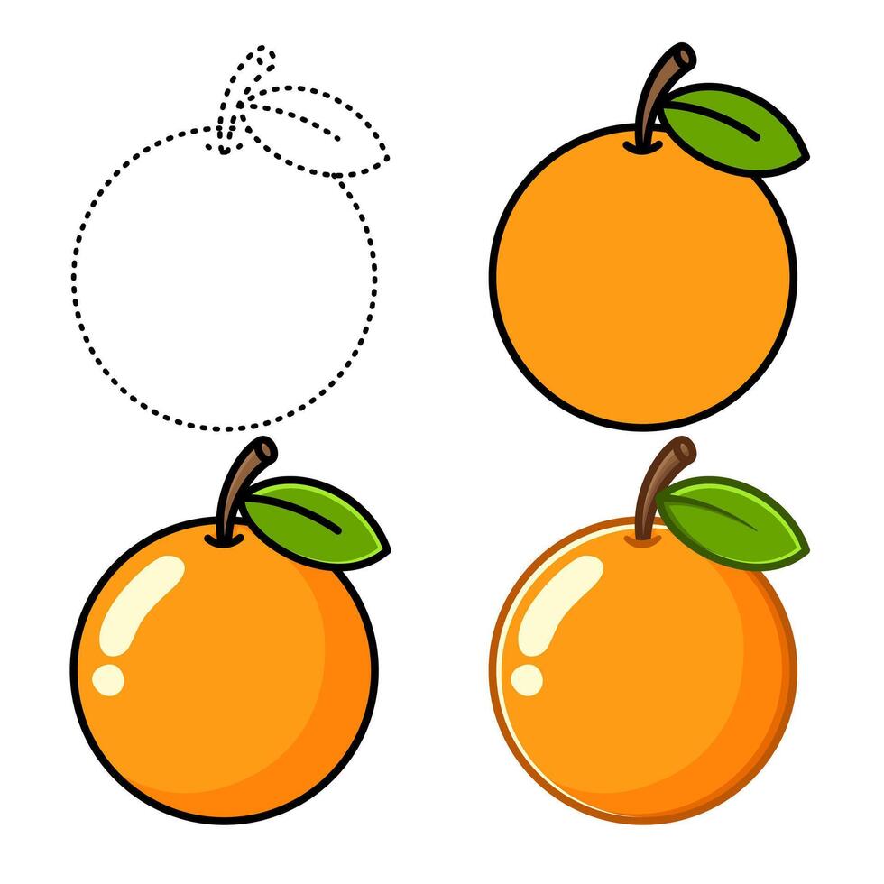 orange set illustration vector