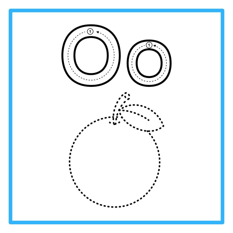 tracing alfabet trace orange illustration vector