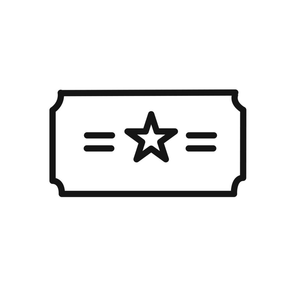 Cinema ticket icon linear graphics sign vector