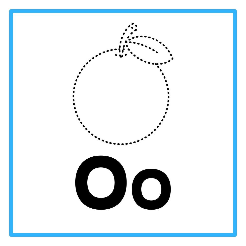 tracing orange alfabet o illustration vector