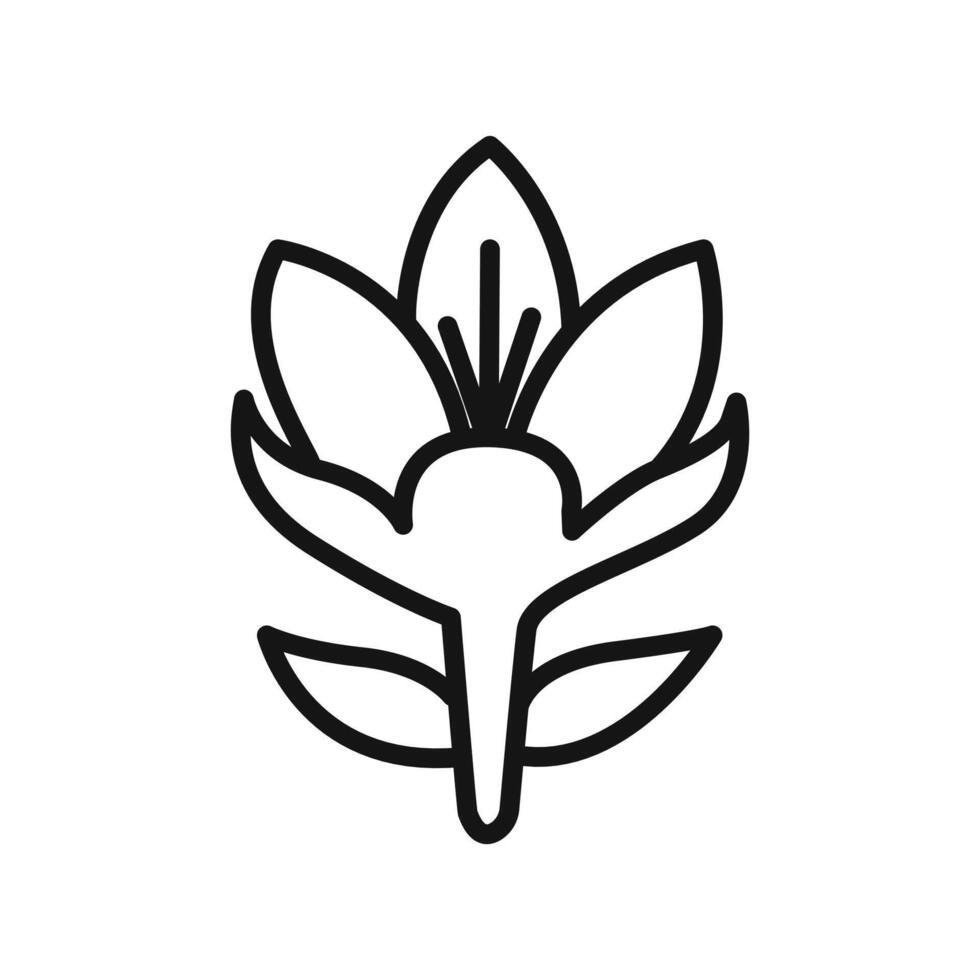 Crocus Icon linear graphics sign vector